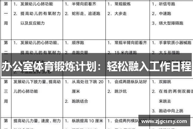 办公室体育锻炼计划：轻松融入工作日程